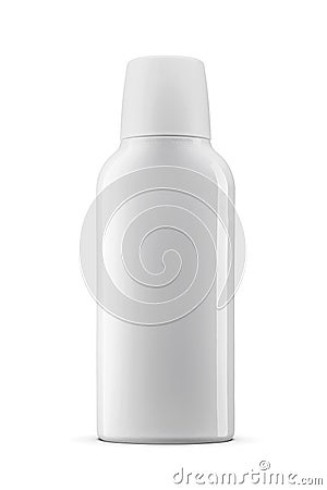 Plastic bottle of mouthwash, shampoo, lotion, beauty product, shower gel, isolated on white Stock Photo