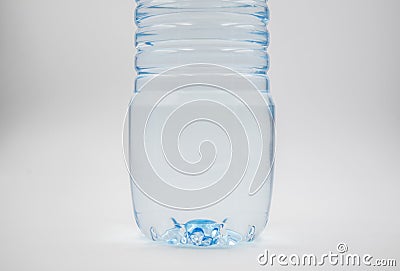Plastic bottle of water, bottom, closeup, Stock Photo