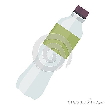 Plastic bottle water icon for fitness in flat style isolated on white background. Vector illustration Vector Illustration