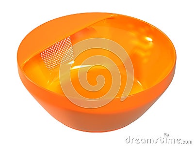 Plastic bowl stainer orange color image Stock Photo