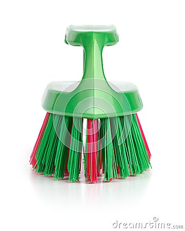 Plastic brush for cleaning clothes Stock Photo