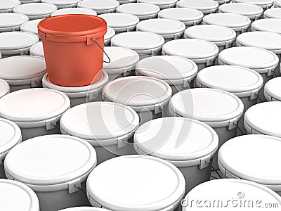 Plastic bucket pacage background Stock Photo