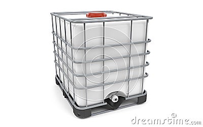 Plastic bulk with metallic cage Stock Photo