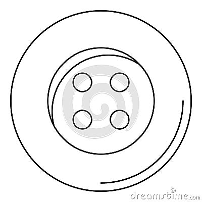 Plastic button icon, outline style Vector Illustration