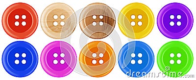 Plastic buttons isolated - colorful Stock Photo