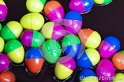 Plastic capsule floating colorful for sweepstakes. Stock Photo