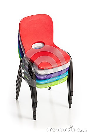 Stacked Chairs for Children Stock Photo