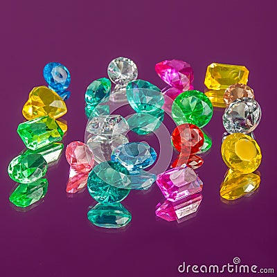 Plastic colorful shining toy jewelry Stock Photo