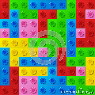 Plastic construction blocks. Vector Illustration