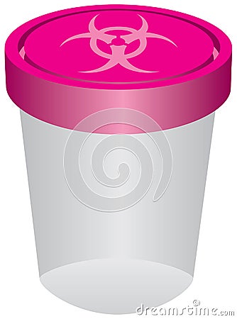 Plastic container with a biohazard symbol Vector Illustration