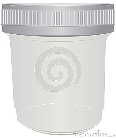 Plastic container for passing urine Vector Illustration