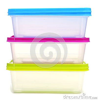 Plastic containers Stock Photo