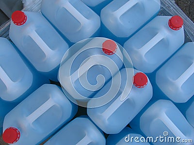 Plastic containers Stock Photo
