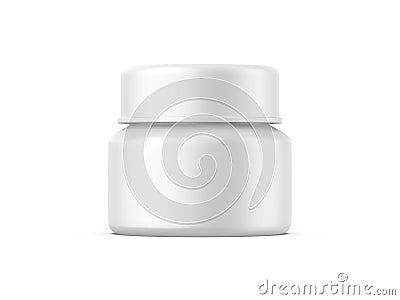 Plastic cosmetic jar mockup for branding and promotion, plastic container for cream, lotion and gel. Stock Photo