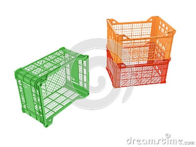 Plastic crates Stock Photo