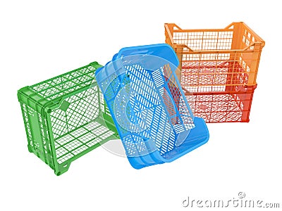 Plastic crates Stock Photo