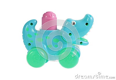 Plastic crocodile toy isolated on white background Stock Photo