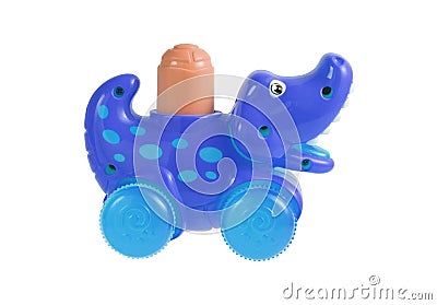 Plastic crocodile toy isolated on white background Stock Photo