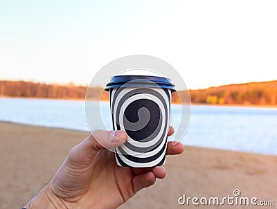 A plastic cup with coffee Stock Photo