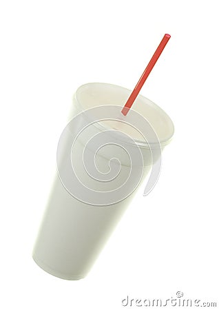 Plastic Cup and Straw Stock Photo