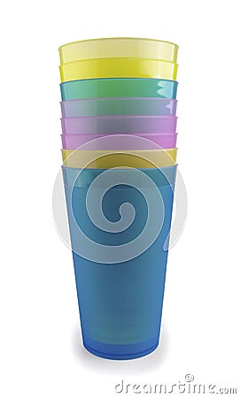 Plastic cups Stock Photo