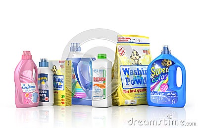 Plastic detergent bottles Cartoon Illustration