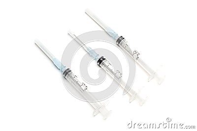 Plastic disposable syringes Stock Photo