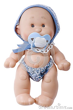 Plastic doll isolated close up Stock Photo