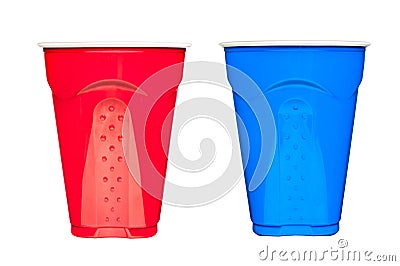 Plastic drinking cups Stock Photo