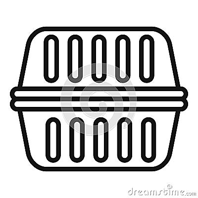 Plastic fast food box icon outline vector. Pack bread Stock Photo