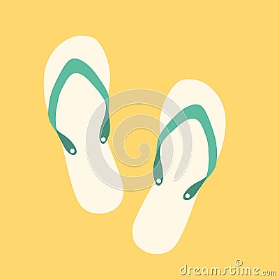 Plastic flip-flops beach accessories isolated, vacations concept Stock Photo