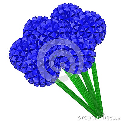 Plastic flowers. 3D rendering. Stock Photo