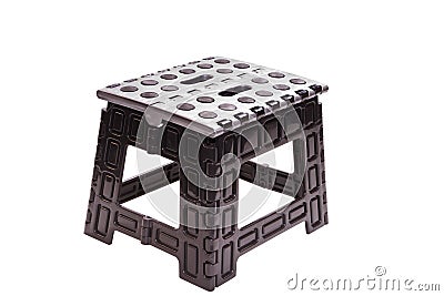 Plastic folding stool on a white background Stock Photo