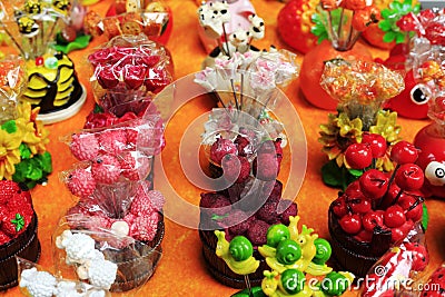 Plastic fruit decoration Stock Photo