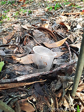 Plastic glass waste is very dangerous for the environment Stock Photo