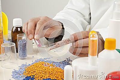 Plastic granules Stock Photo