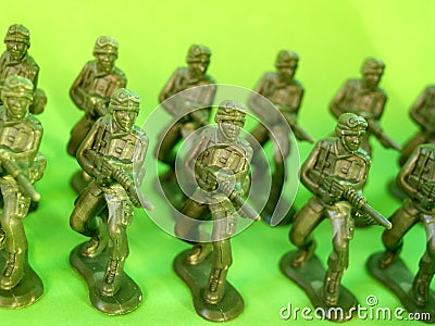 Plastic green army 6 Stock Photo