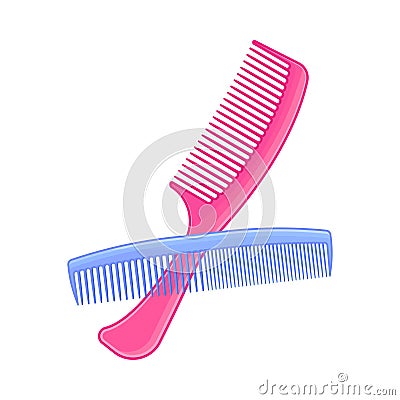 Plastic Hair Comb for Combing Long Hair Vector Illustration Vector Illustration