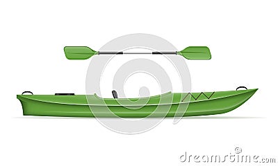 Plastic kayak for fishing and tourism vector illustration Vector Illustration