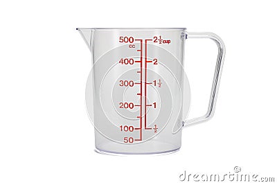 Plastic kitchen measuring cup Stock Photo