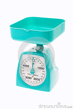 Plastic kitchen scale Stock Photo