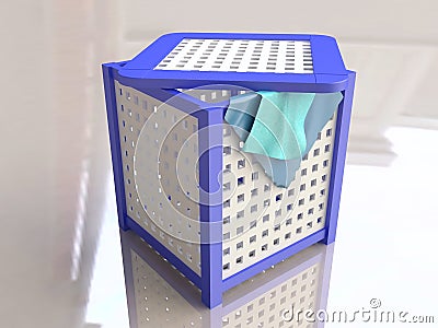 Plastic Laundry Basket in 3D Stock Photo