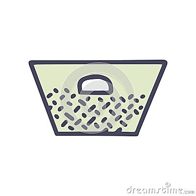 plastic laundry basket color vector doodle simple icon Vector Illustration