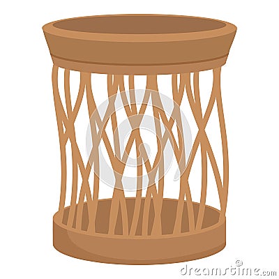 Plastic laundry basket icon cartoon vector. Container hamper Vector Illustration