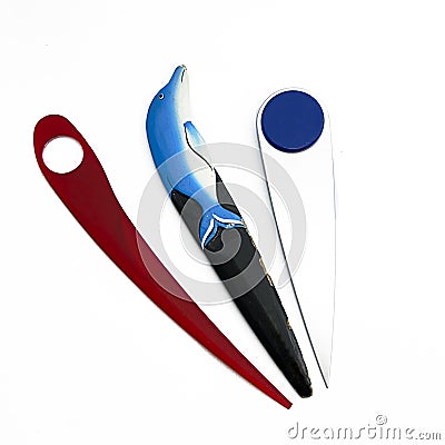 Plastic letter openers Stock Photo