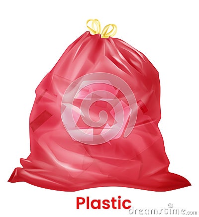 Plastic litter bag. Garbage recycling. Sorted trash Stock Photo