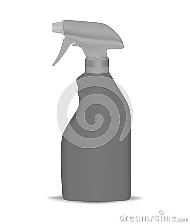 Plastic mist spray bottle isolated on white background, vector mockup. Water spraying container, mock-up. Trigger pump sprayer Vector Illustration