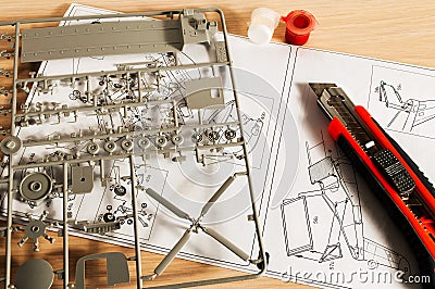 Plastic Model Kit Stock Photo