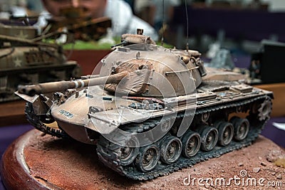 Plastic model tank Stock Photo