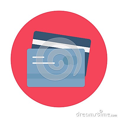 Plastic money flat background vector icon which can easily modify or edit Vector Illustration